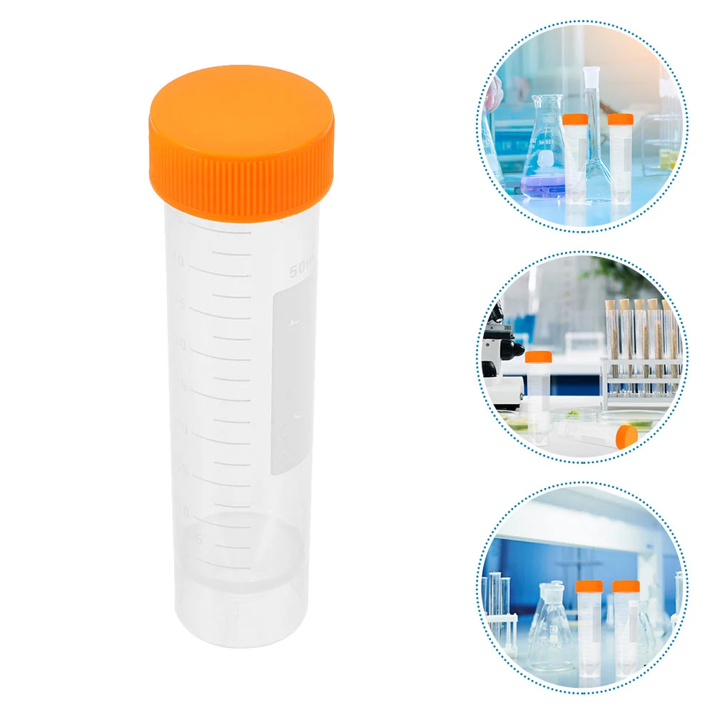 

10 Pcs Centrifuge Test Tube Tubes 50 Ml Clear with Caps Vials Pointed Bottom Small