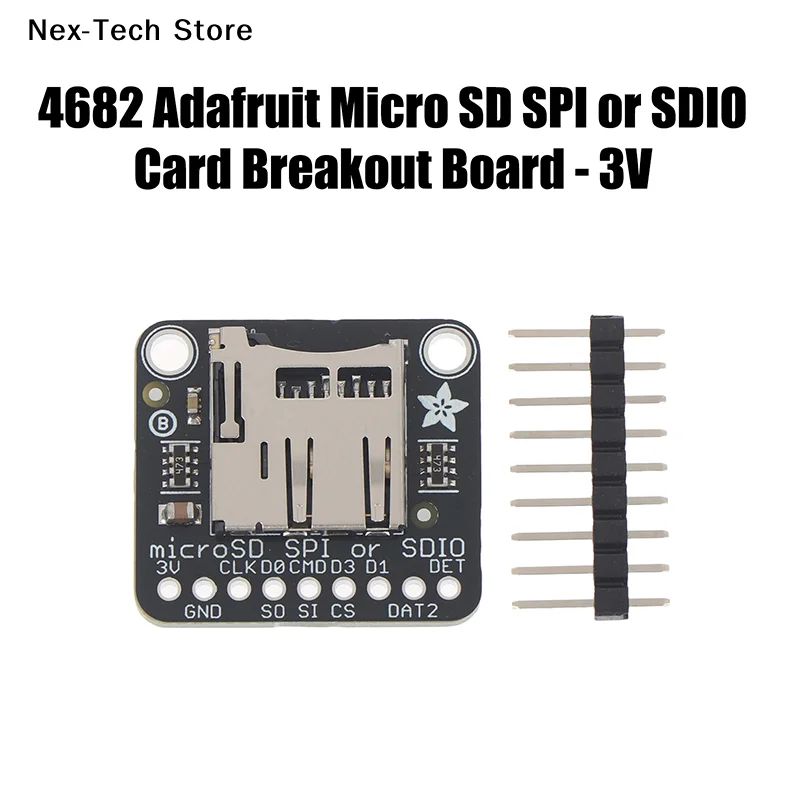 [NT]1Pc 3V 블랙 전용 4682 Adafruit SPI 또는 SDIO 카드 브레이크아웃 모듈 브레이칭 보드[NT]