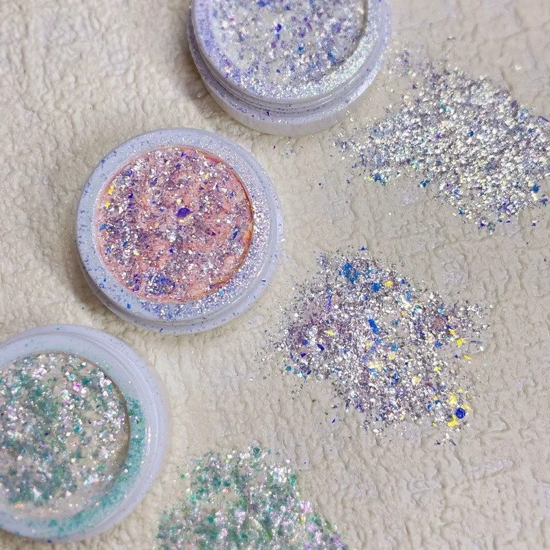 1Pc Nail Art Glitter Ultra-Thin Chameleon Irregular Opal Powder 3D Iridescent Aurora Shimmer Foil Flakes For Polish Nail Glitter