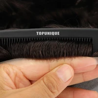 Beeos Système capillaire pour hommes de 6 pouces, 0,06 mm, systèmes de remplacement capillaire, base ultra-fine, toupet pour hommes, prothèse capillaire homme, cheveux humains 3