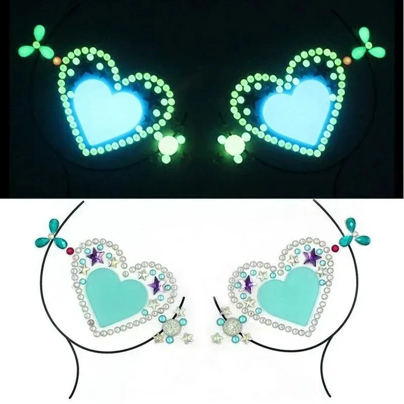 Новинка, светящиеся цветные акриловые накладки на грудь в виде лепестков, дышащие накладки на соски, наклейки на грудь бюстгальтера