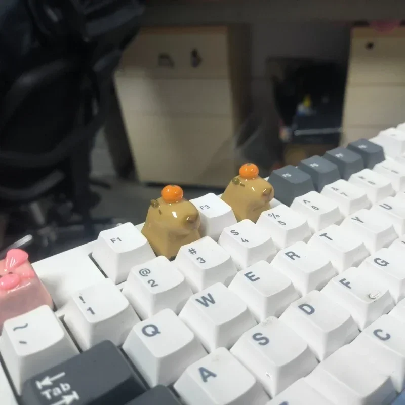 Echome-cute Capybara Keycap Anime Key Cap 3d Resina Cap Teclado Custom Kawaii Acessórios Teclado Mecânico Presente - Imagem 2