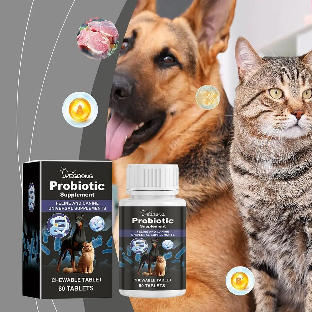 Pet Probiotic Supplement Dog Food Additive Cat Oral Accessories Vomiting Solution Care Pet Diarrhea Cleanse V3X1
