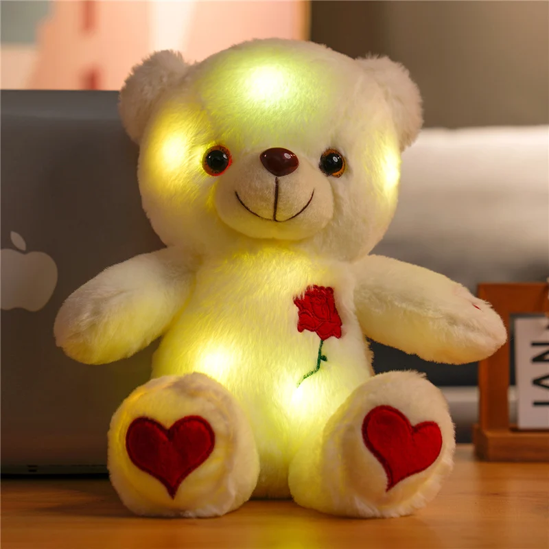 1Pcs Toys for Children Plush Light Bear Toy Tool Soft Present Birthday Gift Light LED Stuffed Animals Plush Toy Colorful Glowing 5