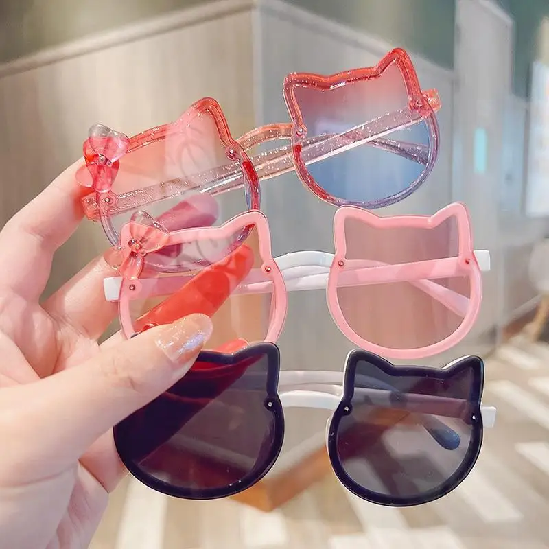 Children Fashion Sunglasses Cute Girl Cartoon Cat Sun Glasses Cute Baby Outdoor Shading Fashion Eyewear UV400 Oculos De Sol kids sunglasses children sunglasses