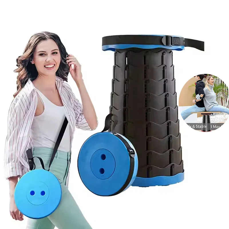 Toilet Seat Stool 2Pcs Telescoping Camping Stool Collapsible Portable Adjustable for Fishing Hiking