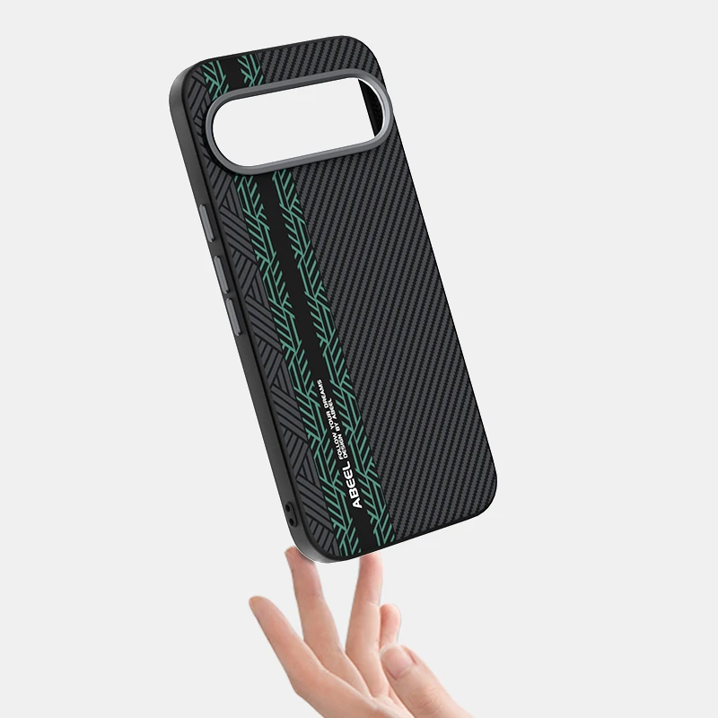 Premium Skin-Friendly Carbon Fiber Magnetic Charging Case with Metal Lens Protection and Anti-Drop Cover