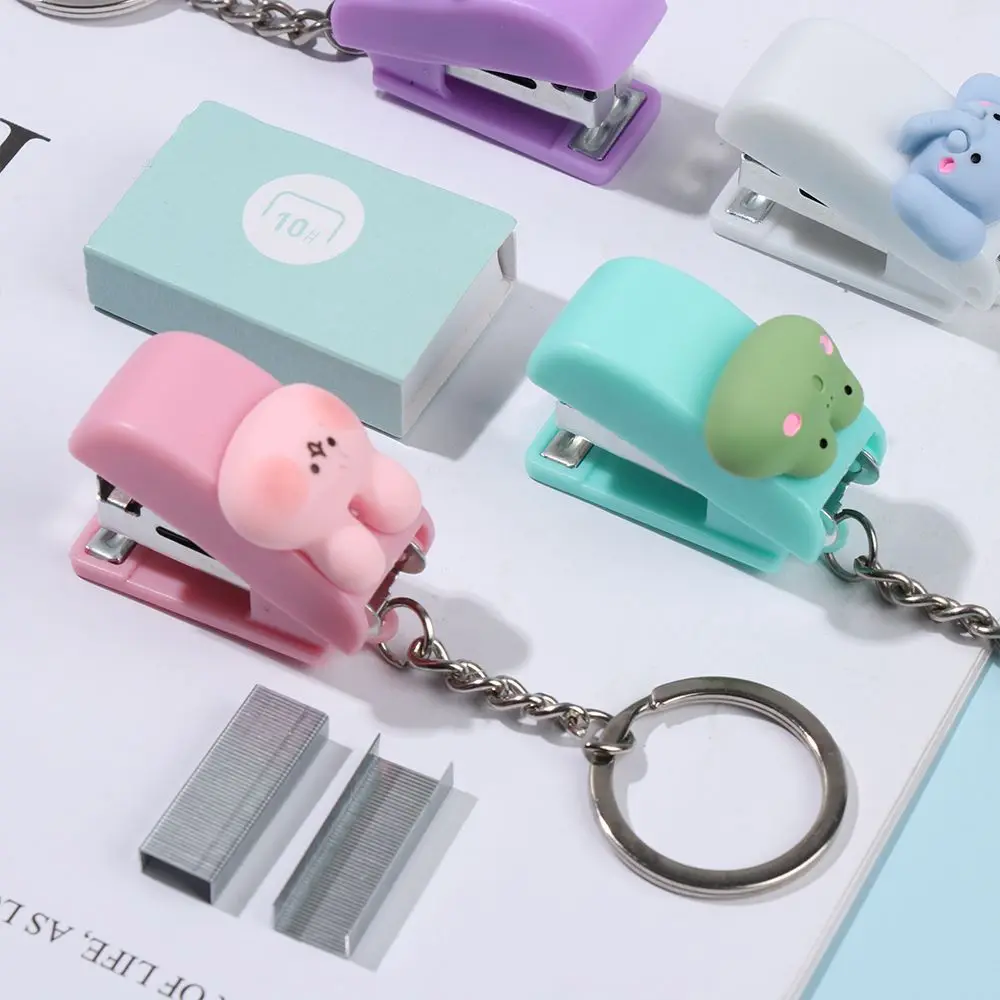 1PC Cartoon Cute Mini Stapler Portable No.10 Staples Binding Tools Stationery Office School File Organizer Supplies Push Clip, push stapler,mini stapler set,hand stapler