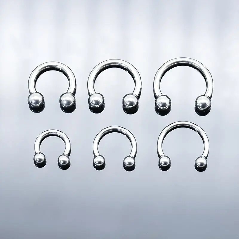 6 Pcs/lot G23 Titanium Horseshoe Barbell Nose Ring Cartilage Helix