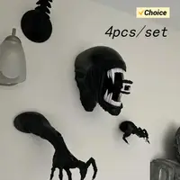 HOT Xenomorph Head Wall Art - 4Pcs/set Giant Alien Xenomoprh - Xenomorph Mask- Facehugger Mask - Towel Rack Hooks 1