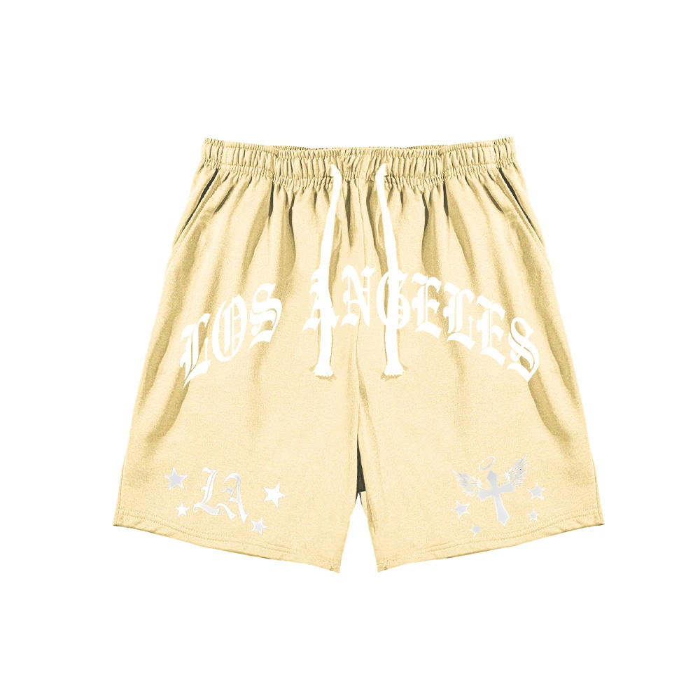 Summer Men's Loose Fit Casual Shorts Letter Graphic Printed Drawstring Waist Shorts Gym Training Jogging Casual Shorts 4