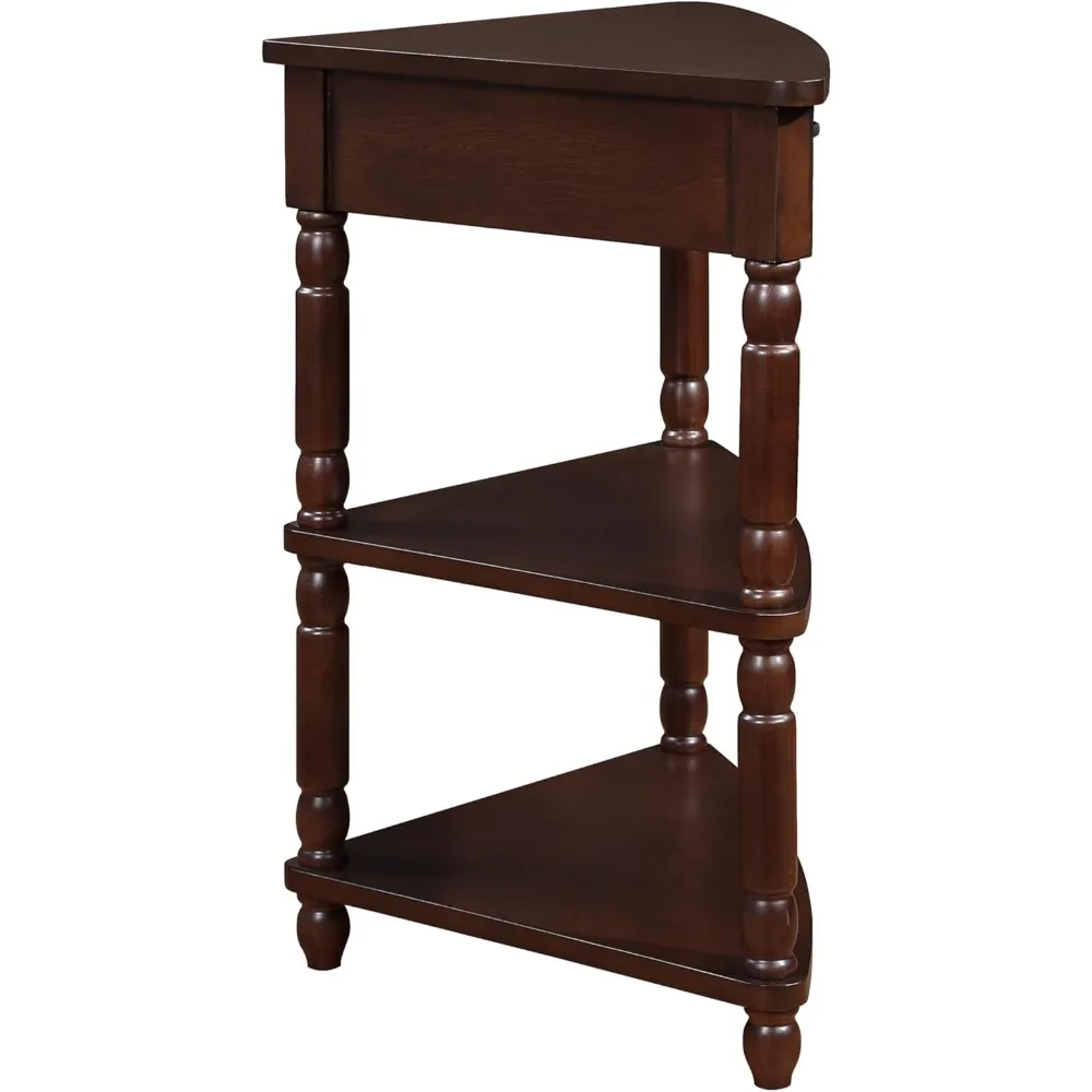 Small space door corner table, triangular side table TV stand, small drawer and storage shelf, easy to assemble 4