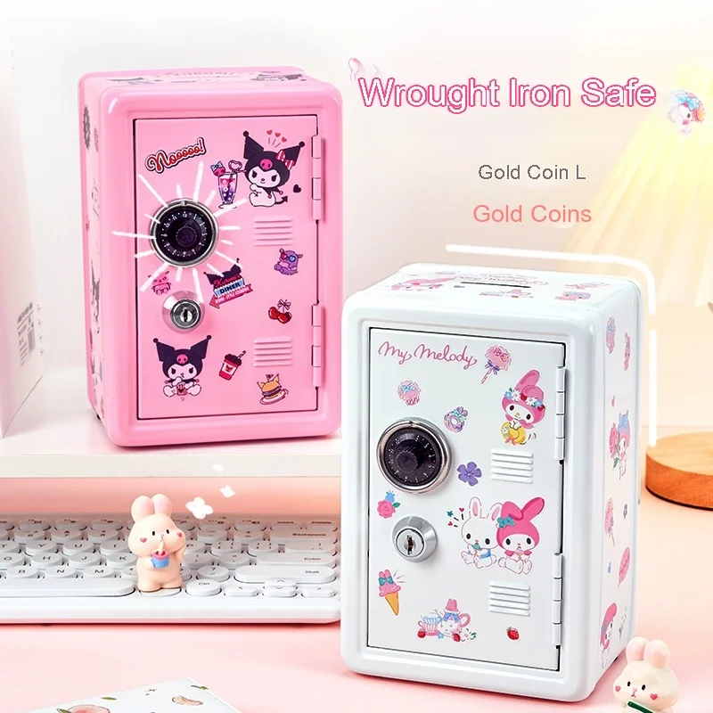 

Sanrio Kawaii Kuromi My Melody Cinnamoroll кованая железная безопасная Копилка аниме сердце Милая наклейка для хранения ключей шкаф подарок для девочки
