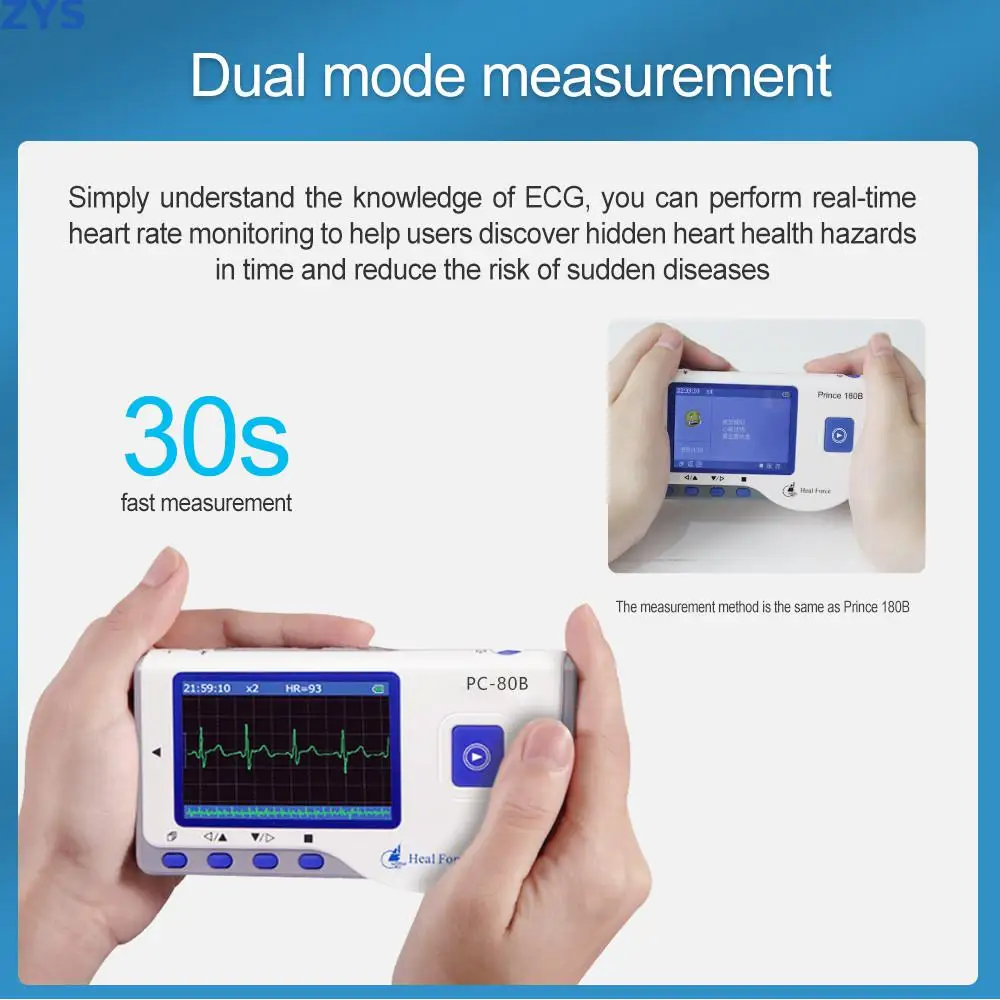 Wireless Handheld Heart Rate Ecg Ekg Monitor Pc Software Home Care Electrocardiogram Test Heart Rate Tracking Sensor Portable