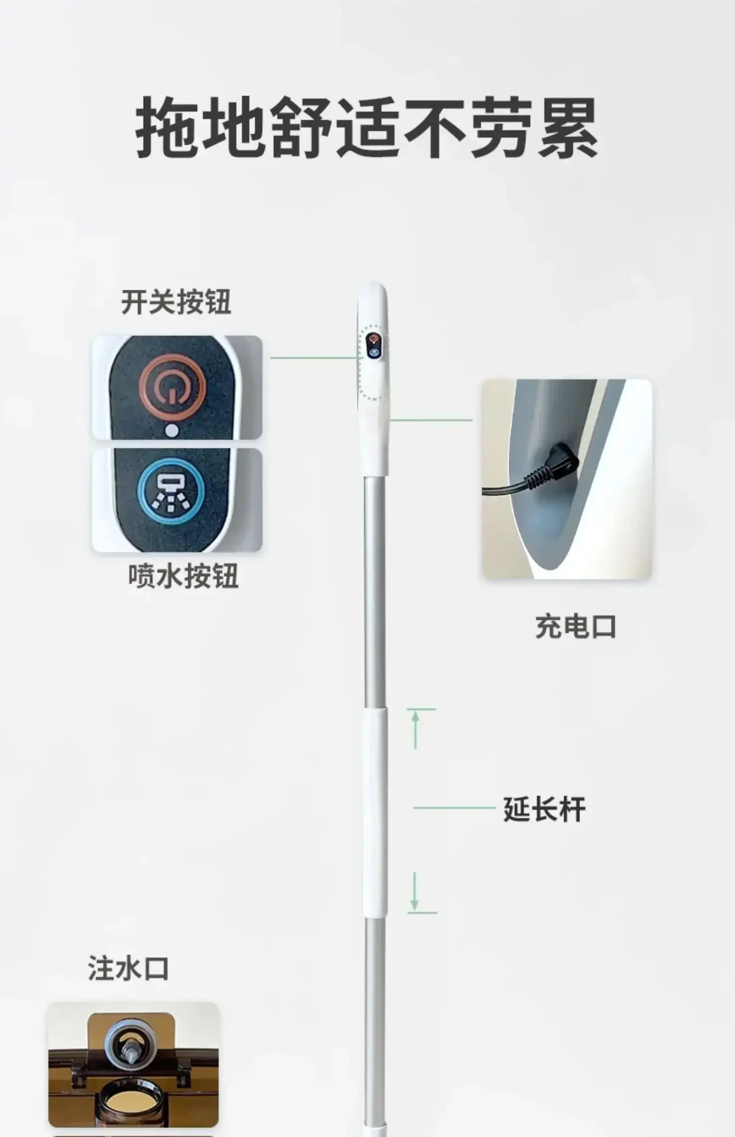 Household Wireless Electric Spray Mop Washing and Sweeping Integrated Automatic Cleaning Hand-Free Washing Mopping Machine 3