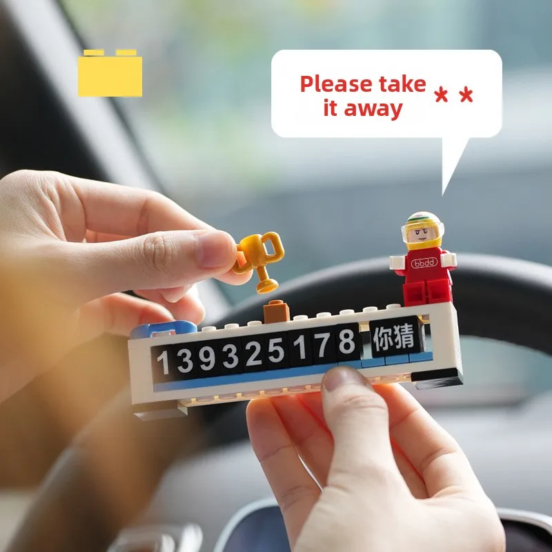 Modular Car Parking Number Plate with Concealable Phone Sign & DIY Decor Ornament