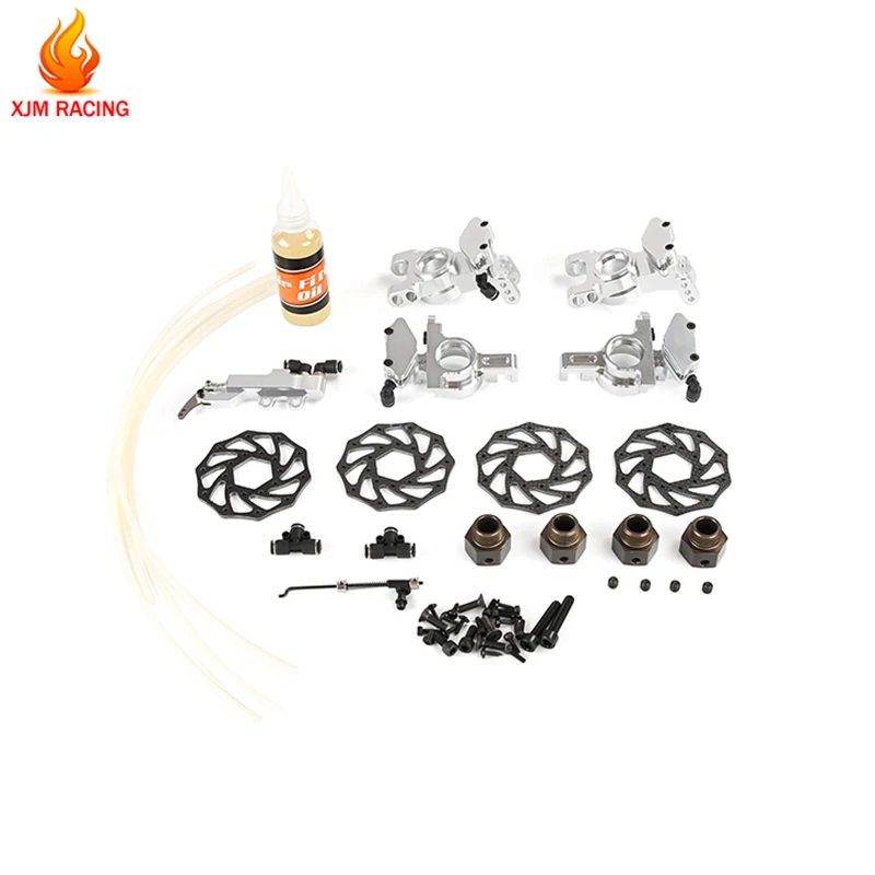 

New 4 Wheel Hydraulic Brake System Kit 1 for CNC Metal Suspension Bearing Housing for 1/5 ROVAN ROFUN F5 RF5 MCD XS5 Rc Car Part