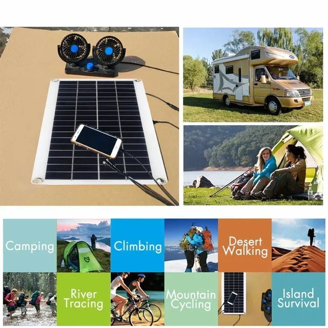 300W 12-18V Solar Panel with 10A-60A Controller Flexible Photovoltaic Power Charging Board for Electronic Phone Car Charging 6