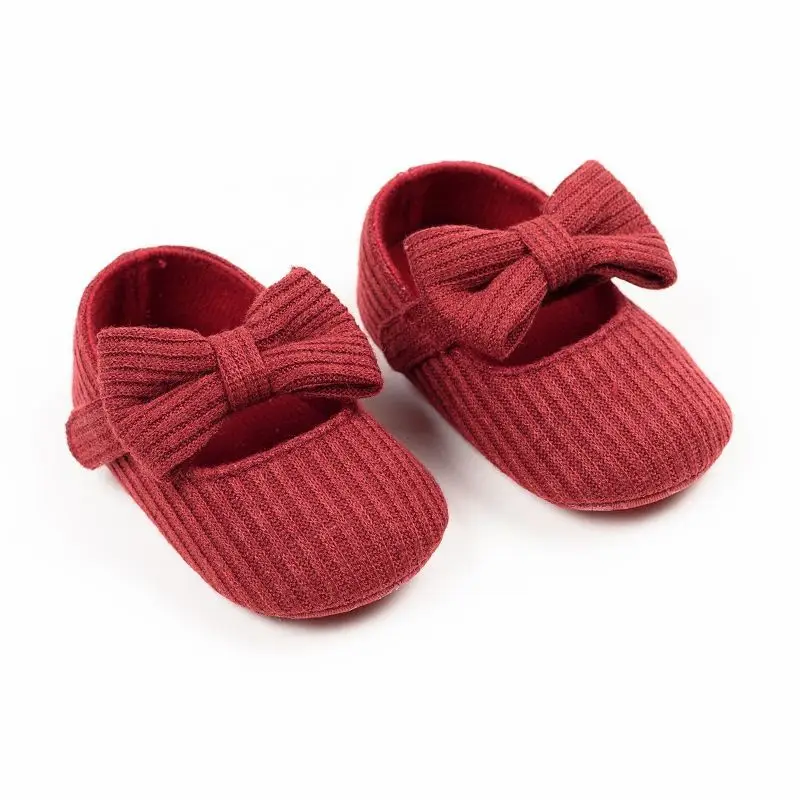 Baby Girl Flower Shape Shoes Knitted Knitting Soft Soles Non-slip Flowers Bow Tie Infant Newborns First Walkers Toddler Girl Sho 6