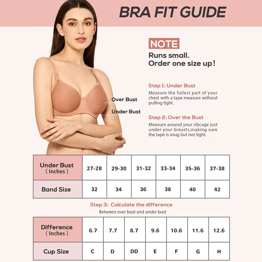Gratlin Nursing Bra Maternity Plus Size D DD E F G H Cup Full Coverage Lightly Padded Breastfeeding Clothes Pregnancy Postpartum nursing bra ladies bra women bra full cup bra