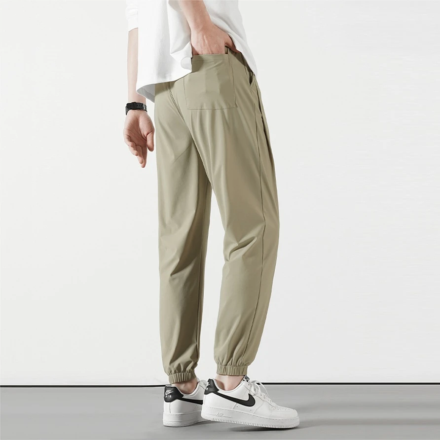 Men Pants Ice Silk Tall Size Summer Sport Sweatpant Jogger Trouser Male Extra Long Leg Length 190 Cm 107 115 Lengthed Teenager