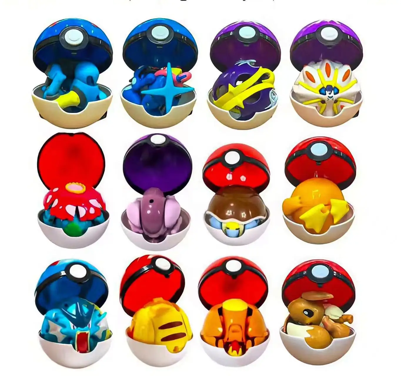 10 Pokemon Poke Ball Anime Character Pikachu Charmander Litten Rockruff  Pokeball Pokeball Variation Toy Action Model Gift. - Transformer/robot -  AliExpress