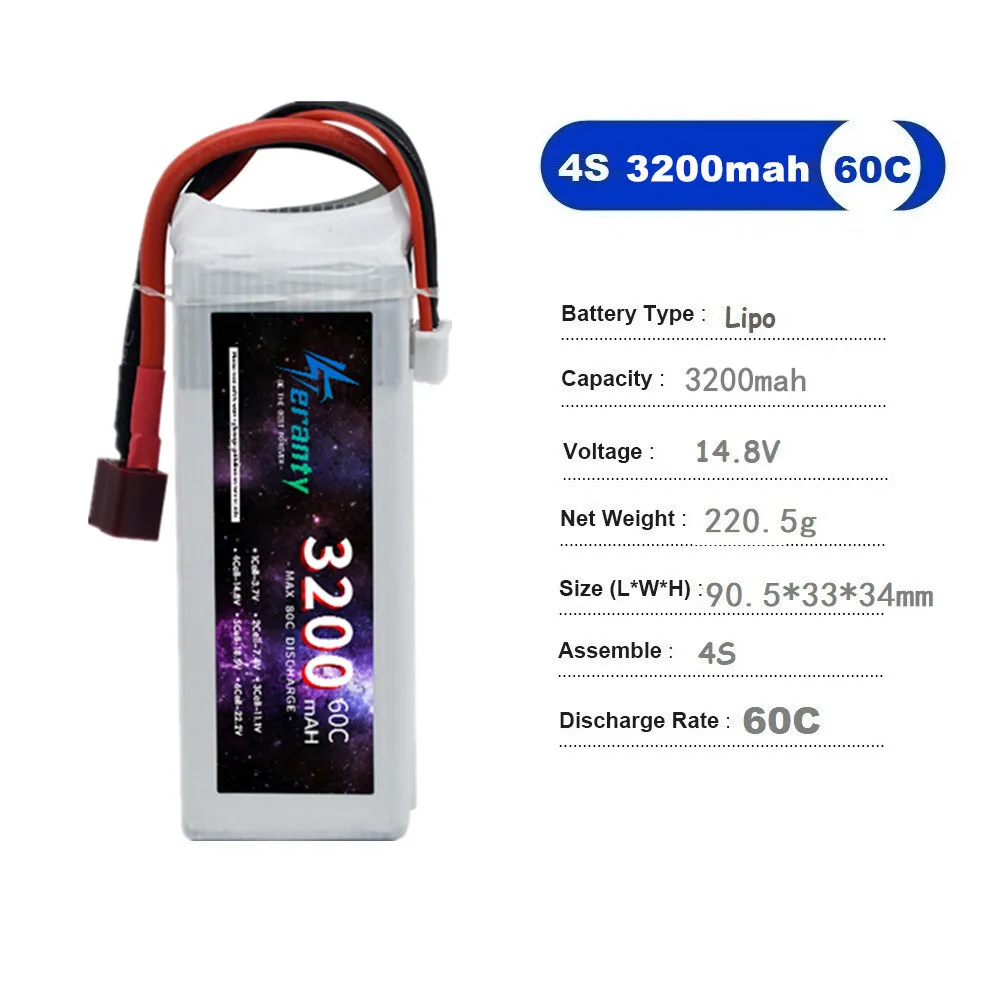 Batterie Lipo 7.4V 14.8V 22.2V 3200mAh pour Drone Jouet Enfant