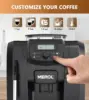 Fully Automatic Espresso Coffee Machine, 19 Bar Cafe Maker Built-in Adjustable Grinder and Manual Milk Frother ME-715, Black 4