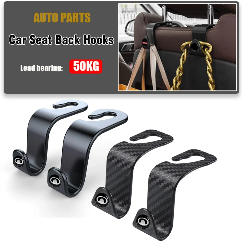 Carbon Fiber Car Seat Headrest Back Hooks for Hyundai I10 I30 I20 IX20