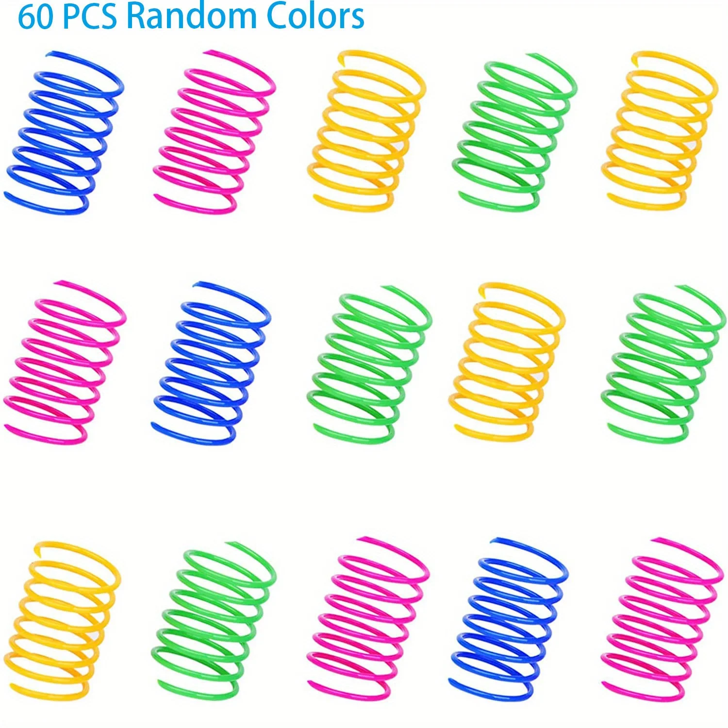 Wide Colorful Springs Cat Toys, Plastic Coil Spiral Springs For Cat, Kitten, Pets (Assorted Varieties)