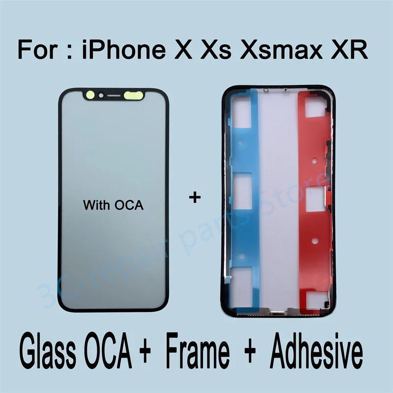Front Screen Outer Glass OCA Frame Bezel for iPhone x XS Max Xr 11 Pro 12 mini Sreen Lens Replacement Adhesive Sticker glue 1set lcd display replacement