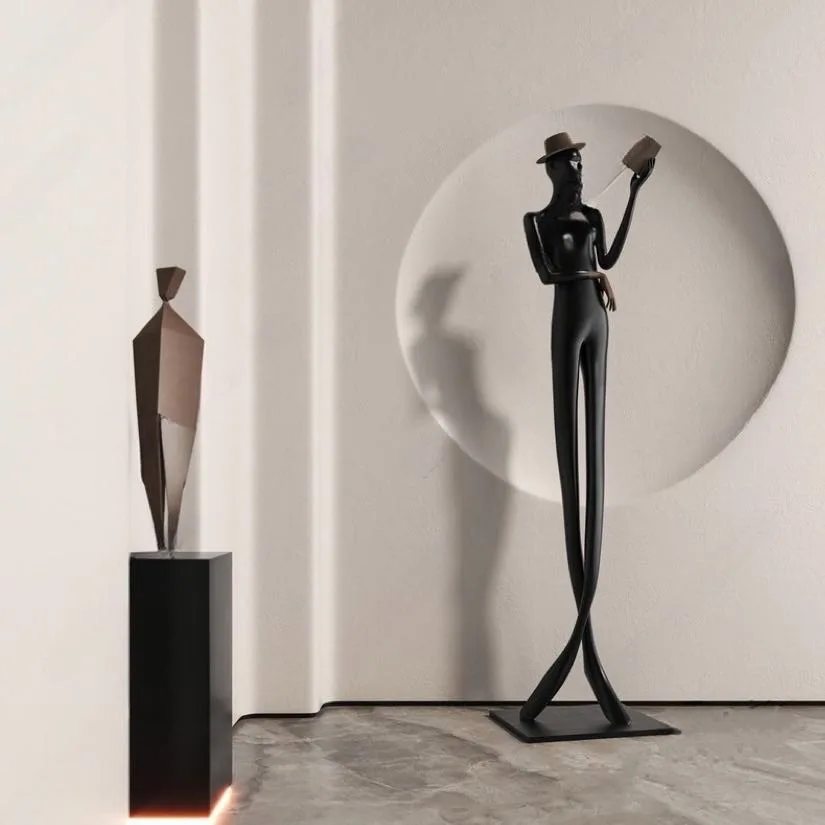 

Abstract large floor to ceiling portrait sculpture decoration large decoration sample room soft decoration reading characte