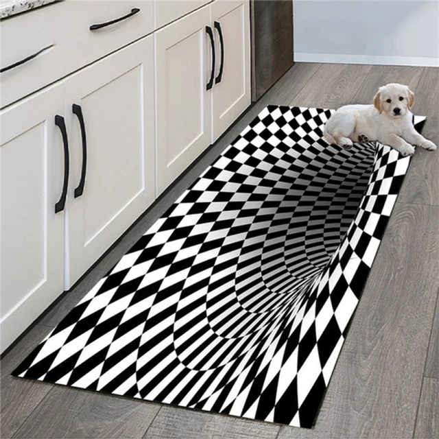 Vortex Illusion Print Kitchen Rug Outdoor Entrance Mat for Live Room  Bathroom Rugs Kitchen Floor Mat