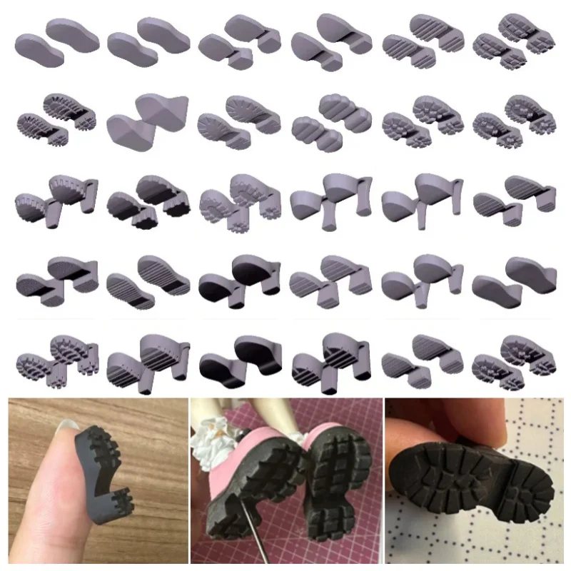 2.3CM 신발 밑창 실리콘 몰드 초경량 점토 도자기 인형 신발 DIY 장식 애..