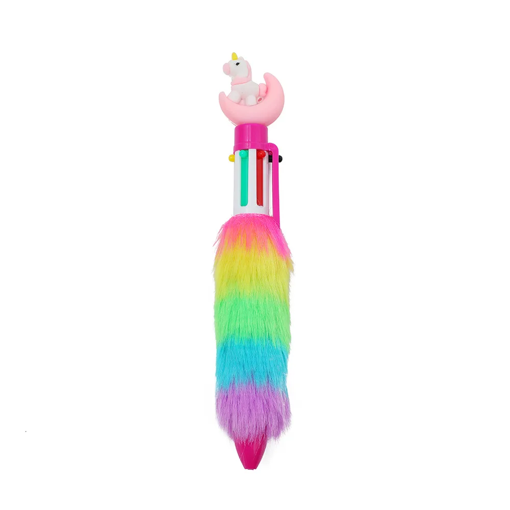 Kawaii Cartoon Mond Plüsch Einhorn 6-Farben-Gelstift Student Love Multifunktionsmarker 0,05 mm Kugelschreiber Kinder Festival Belohnungsgeschenke – Detail 11
