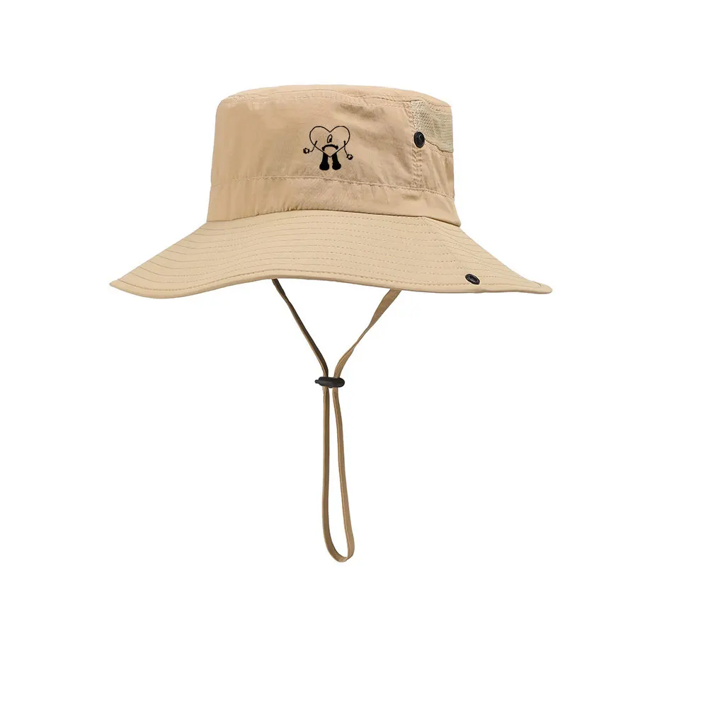Un Verano Sin Ti Merch Heart Safari Bucket Hat Bad Bunny Bucket Fisherman Hats Woman Summer Foldable Embroidered Man Beach Hats