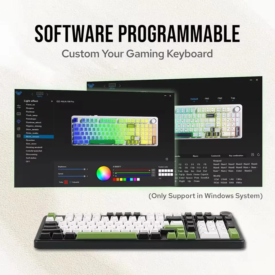 AULA F99 Pro 96% لوحة مفاتيح الألعاب اللاسلكية BT/...