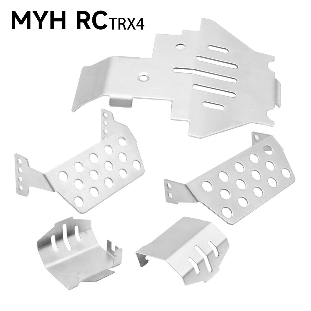 

TRX-4 Stainless Steel Chassis Armor Axle Protector Skid Plate for 1/10 RC Crawler TRX4 Upgrade Part