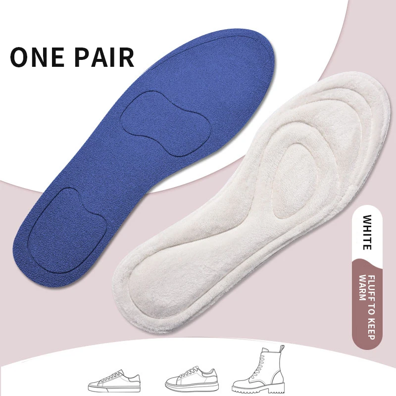 Keep Warm Fleece for Shoes Thicken Soft Massage Pad Cashmere Winter Thermal Insoles Man Woman Insole Insert_voghion.com