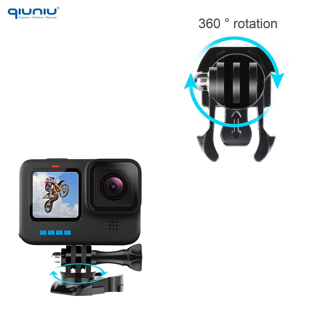 Soporte para casco de cámara para GoPro Hero 12/11 9/8/7/6/5/4, DJI Osmo  Action, Insta360 One R, Xiaomi Yi, SJCAM