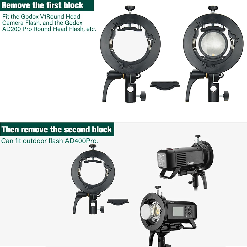 S2 Bowens Mount Flash S-type Holder Bracket Handheld Grip for V1 V860II AD200 A