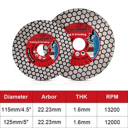 Diamond Cutting Disc for Ceramic, Tile, and Stone - Enhanced Durability Blade