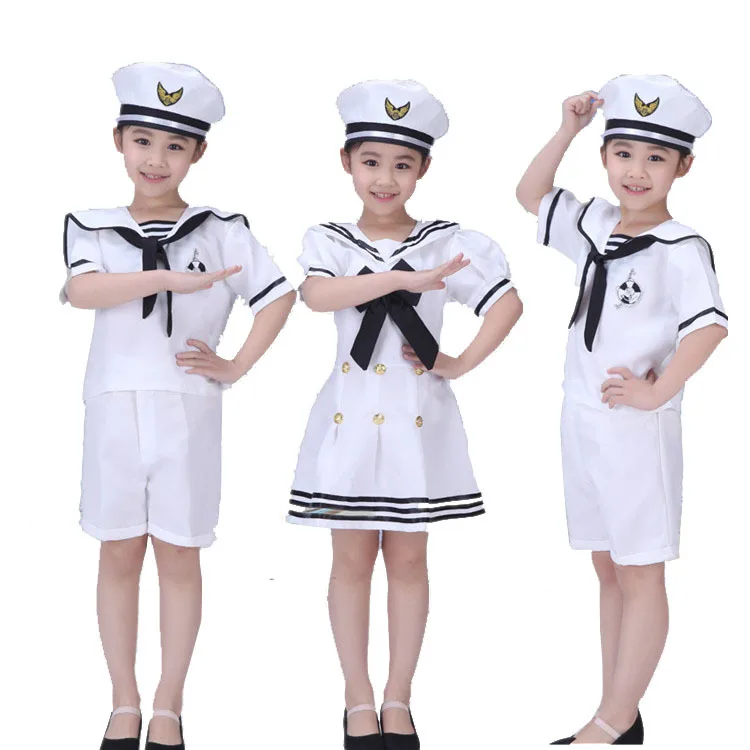

Baby Boys Halloween Navy Cosplay Costumes Army Suit Kids Girls Dress Sailor Uniform Stage Wear Performance Dance Clothing
