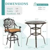 5-Piece Patio Swivel Bar Set, All-Weather Cast Aluminum Outdoor High Bar Stool Bistro Set for Backyard Garden with 4 Cu 2