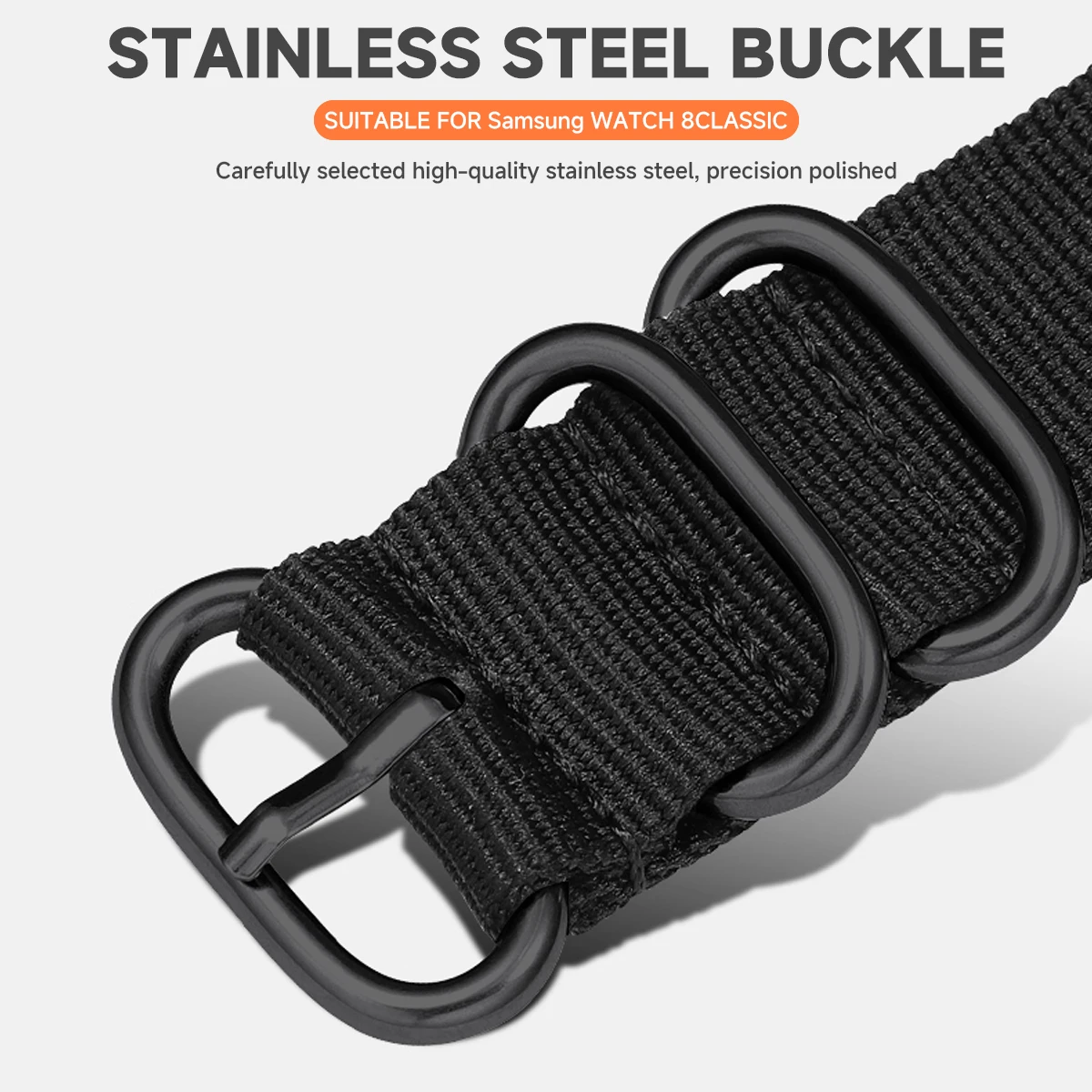 Nylon Fabric strap for Samsung Galaxy watch 8/8Classic smart