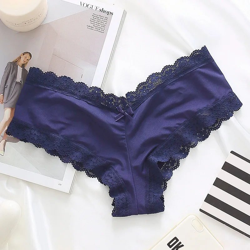 Lace Yoga Shorts Women Low-Waist Thongs Underwear Sexy Women Comfortable Seamless Triangle Panties