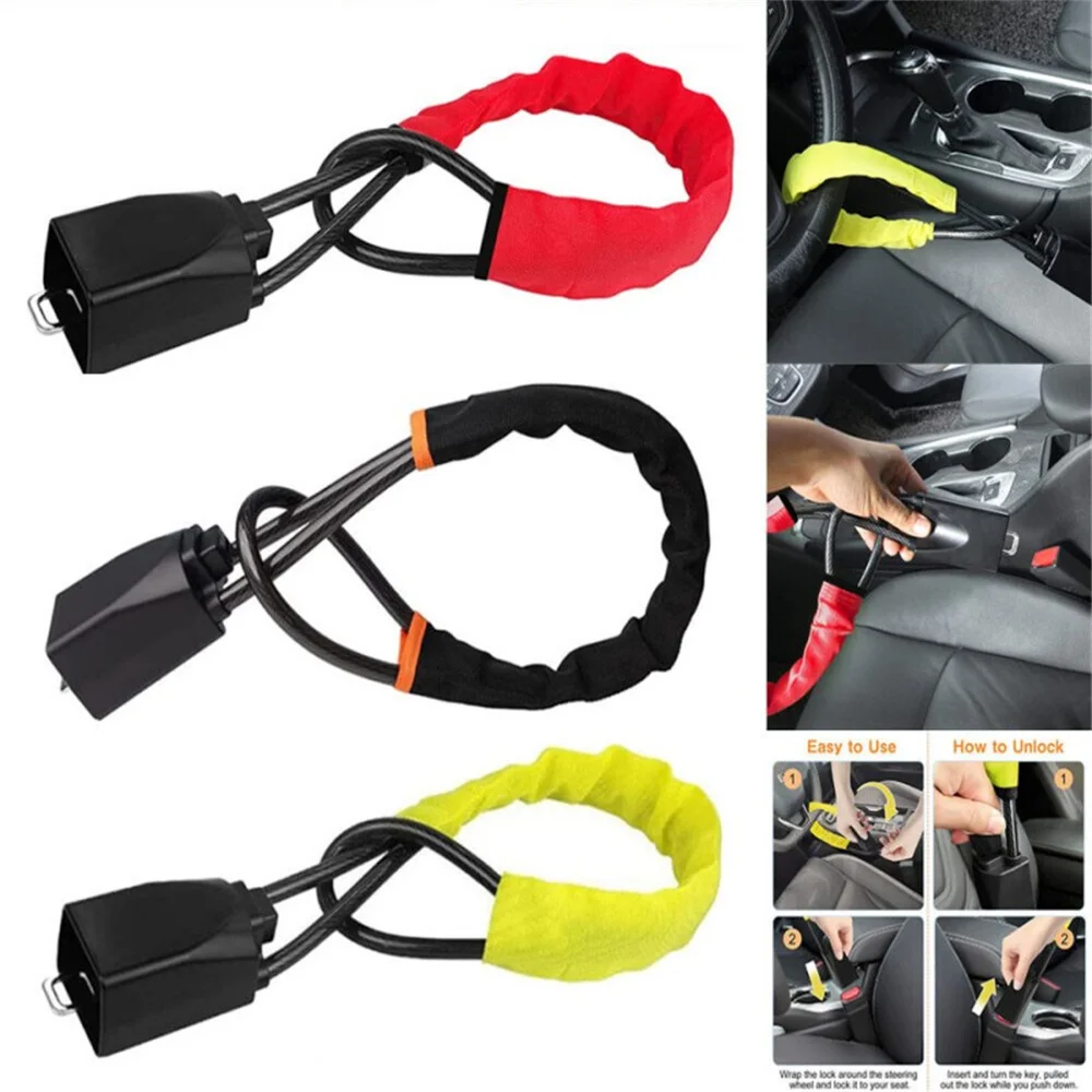 

Universal Car Steering Wheel Lock Heavy Duty Anti-theft Car/Van Security Rotary Steering Wheel Lock Enhance Automobile Security