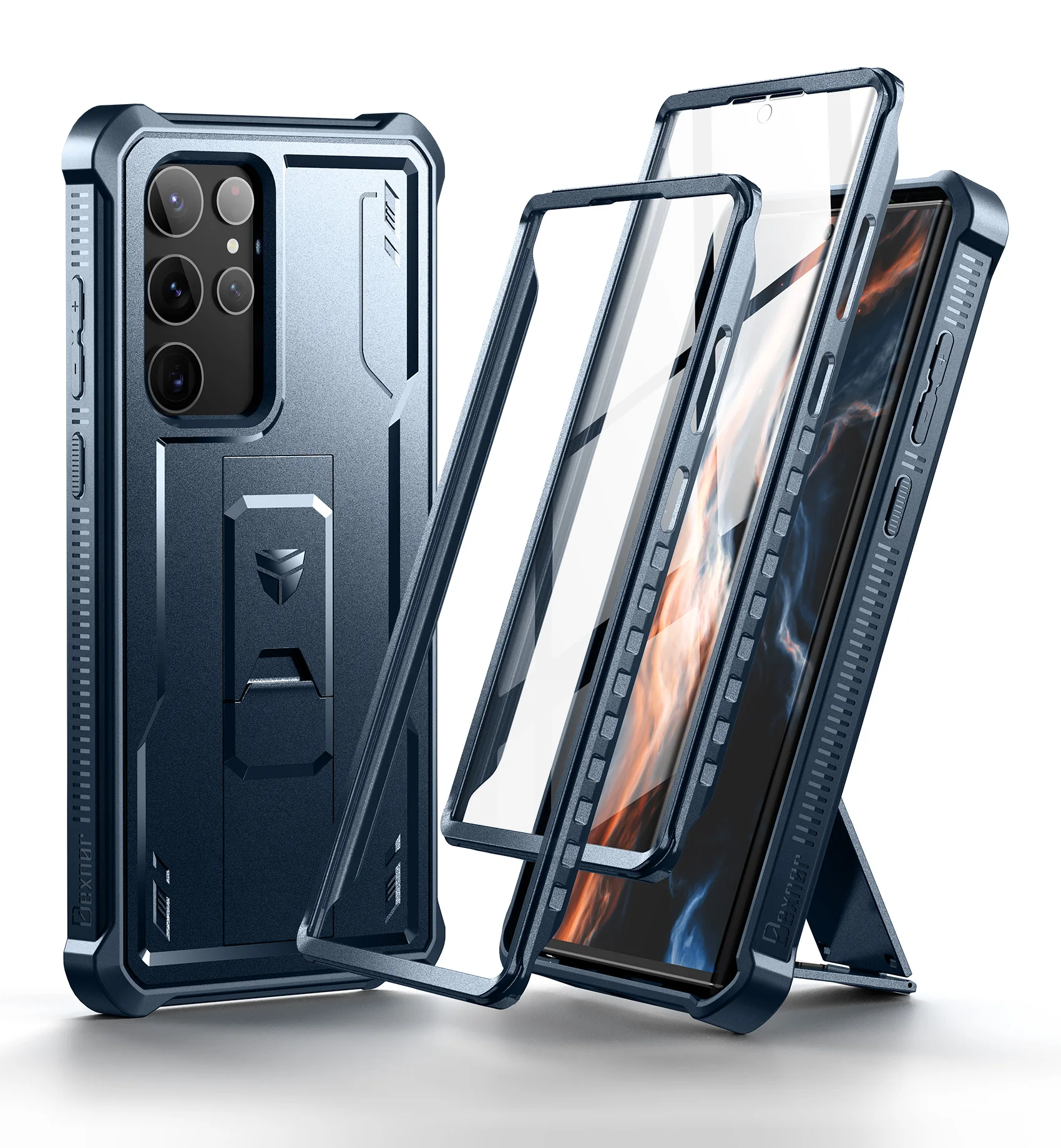 Durable 360° Kickstand Case with Dual Front Frames - Military Grade Shockproof Armor Cover