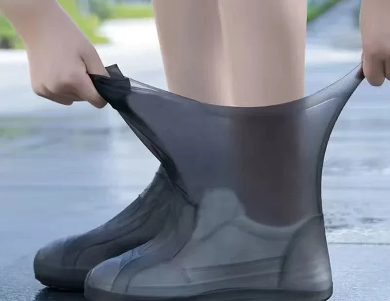 Reusable Waterproof Rain Shoes Covers Slip-resistant Rubber Rain Boot Overshoes Anti-friction Outdoor Walking Shoes Accessories shoe covers