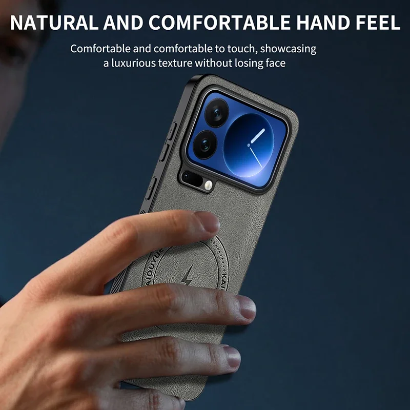 Luxury Leather Phone Case with Soft-Touch Feel and Wireless Charging Compatibility